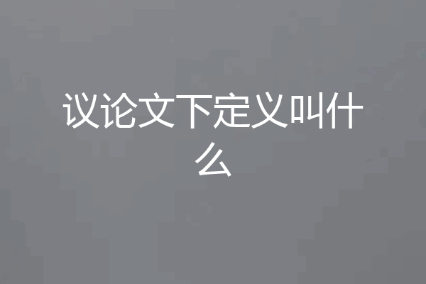 议论文下定义叫什么