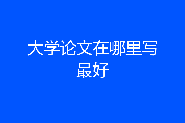 大学论文在哪里写最好