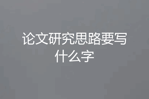 论文研究思路要写什么字