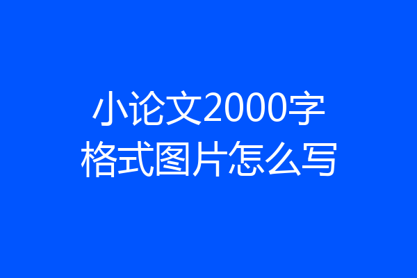 小论文2000字格式图片怎么写