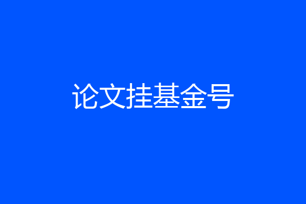 论文挂基金号