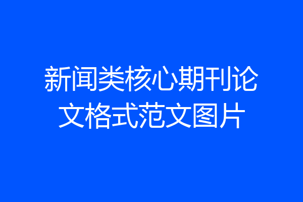 新闻类核心期刊论文格式范文图片