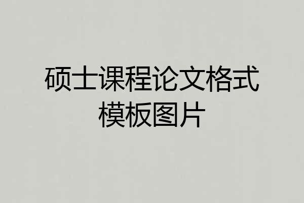 硕士课程论文格式模板图片