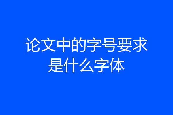 论文中的字号要求是什么字体