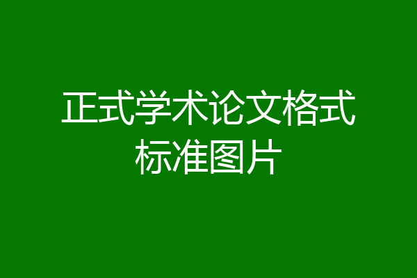 正式学术论文格式标准图片