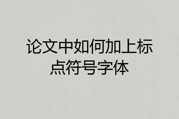 论文中如何加上标点符号字体