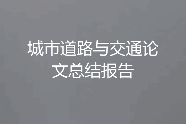 城市道路与交通论文总结报告