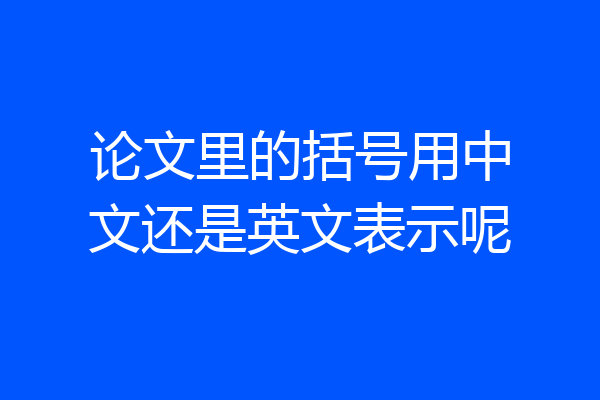 论文里的括号用中文还是英文表示呢