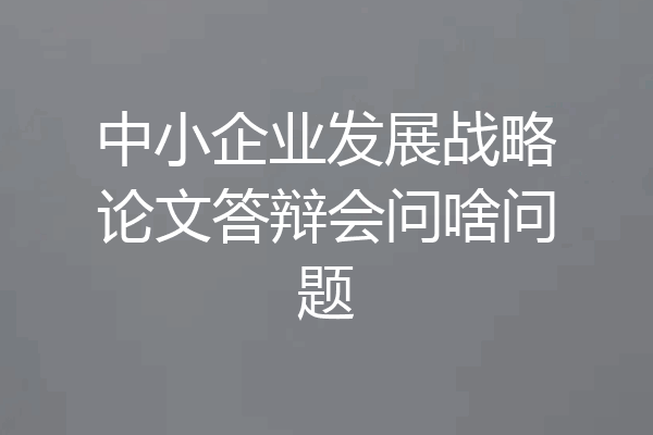 中小企业发展战略论文答辩会问啥问题