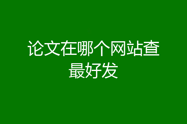 论文在哪个网站查最好发
