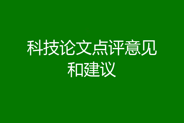 科技论文点评意见和建议