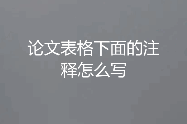 论文表格下面的注释怎么写