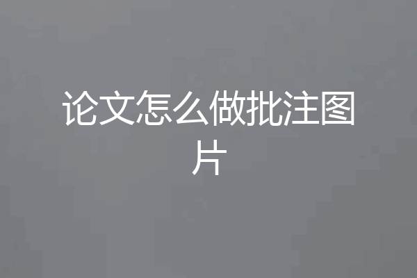论文怎么做批注图片