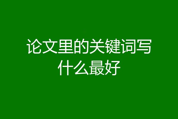 论文里的关键词写什么最好