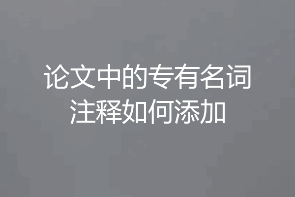 论文中的专有名词注释如何添加