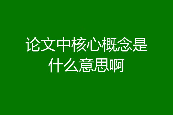 论文中核心概念是什么意思啊