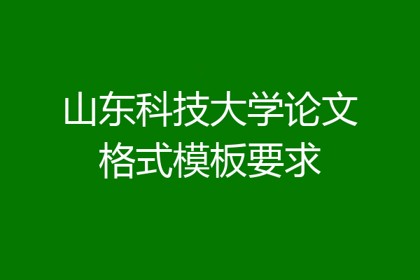 山东科技大学论文格式模板要求