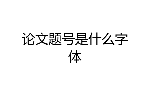 论文题号是什么字体