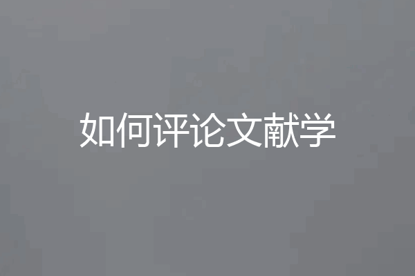 如何评论文献学