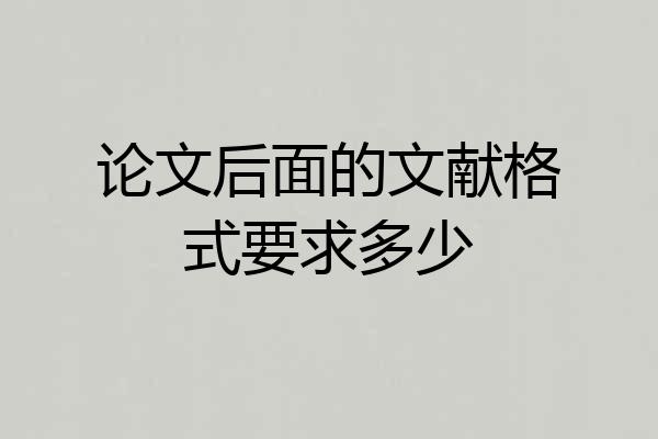 论文后面的文献格式要求多少