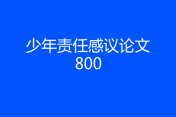少年责任感议论文800