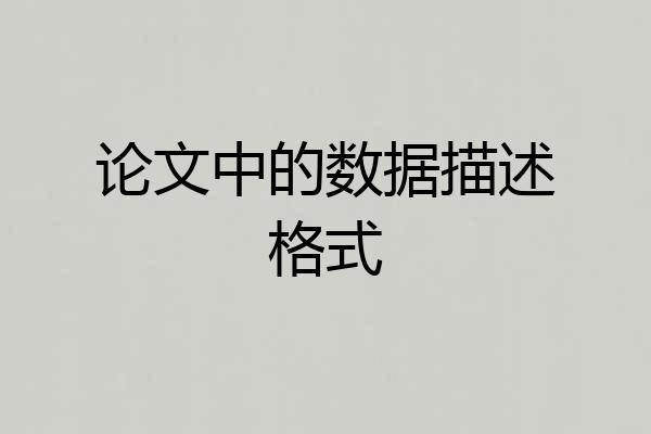 论文中的数据描述格式