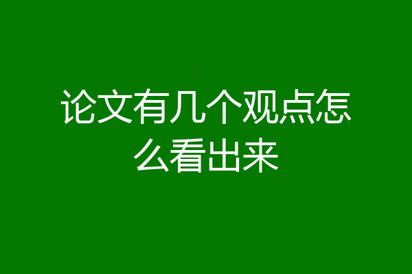 论文有几个观点怎么看出来