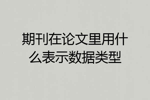 期刊在论文里用什么表示数据类型