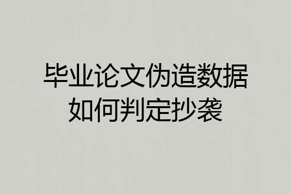 毕业论文伪造数据如何判定抄袭