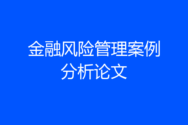 金融风险管理案例分析论文
