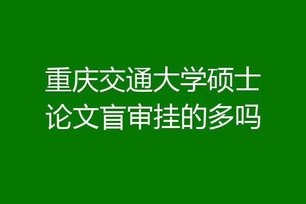 重庆交通大学硕士论文盲审挂的多吗