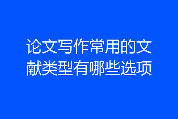 论文写作常用的文献类型有哪些选项