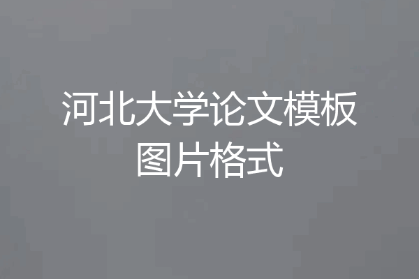 河北大学论文模板图片格式