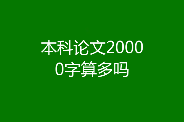 本科论文20000字算多吗