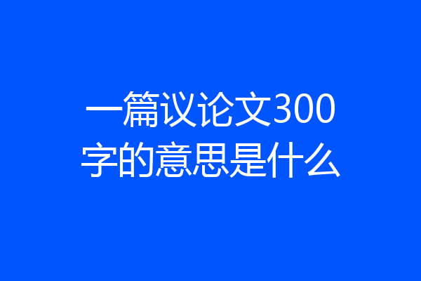 一篇议论文300字的意思是什么