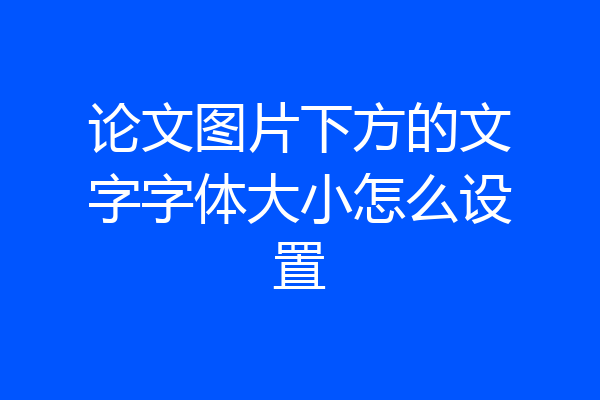 论文图片下方的文字字体大小怎么设置