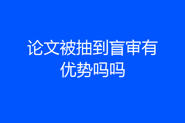论文被抽到盲审有优势吗吗