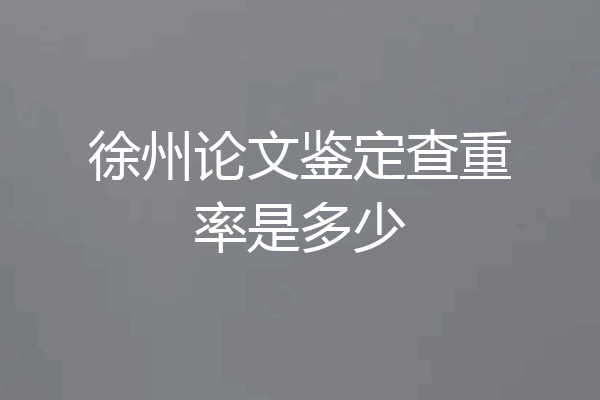 徐州论文鉴定查重率是多少
