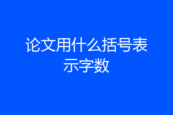 论文用什么括号表示字数