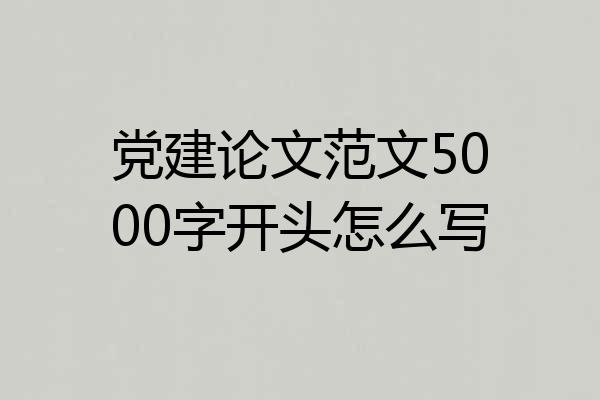 党建论文范文5000字开头怎么写