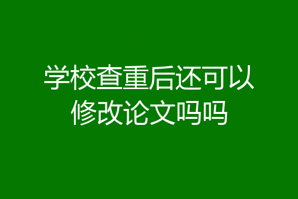 学校查重后还可以修改论文吗吗