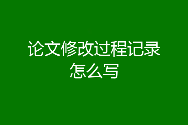论文修改过程记录怎么写