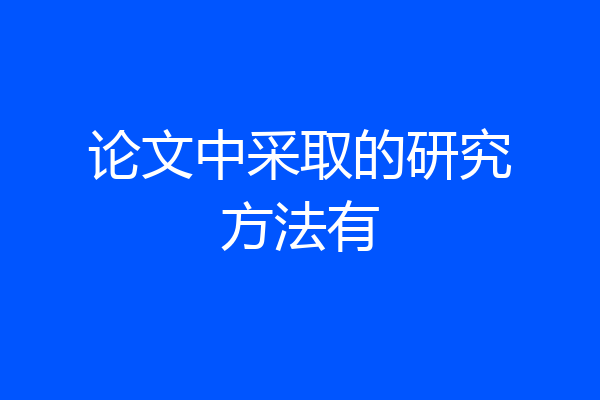 论文中采取的研究方法有