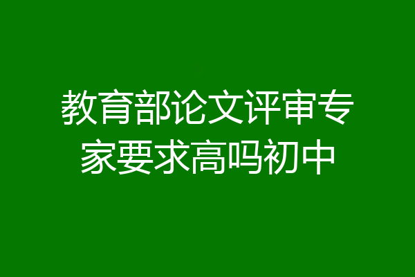 教育部论文评审专家要求高吗初中