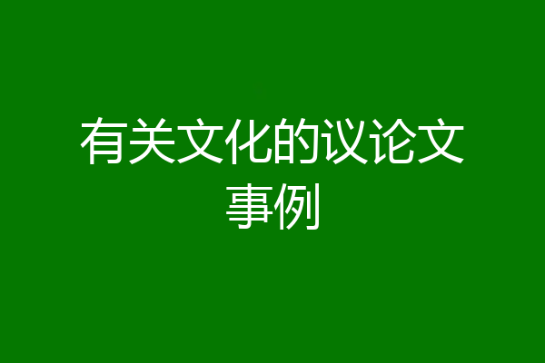 有关文化的议论文事例
