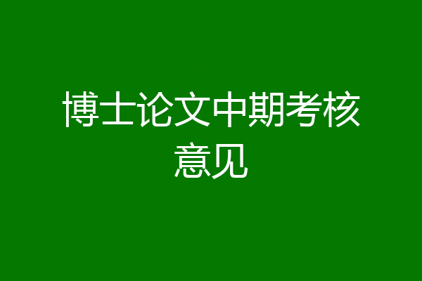 博士论文中期考核意见