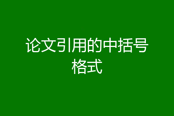 论文引用的中括号格式
