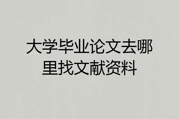 大学毕业论文去哪里找文献资料