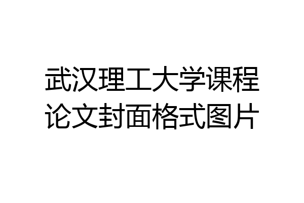武汉理工大学课程论文封面格式图片
