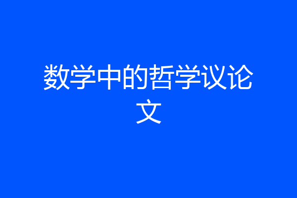 数学中的哲学议论文